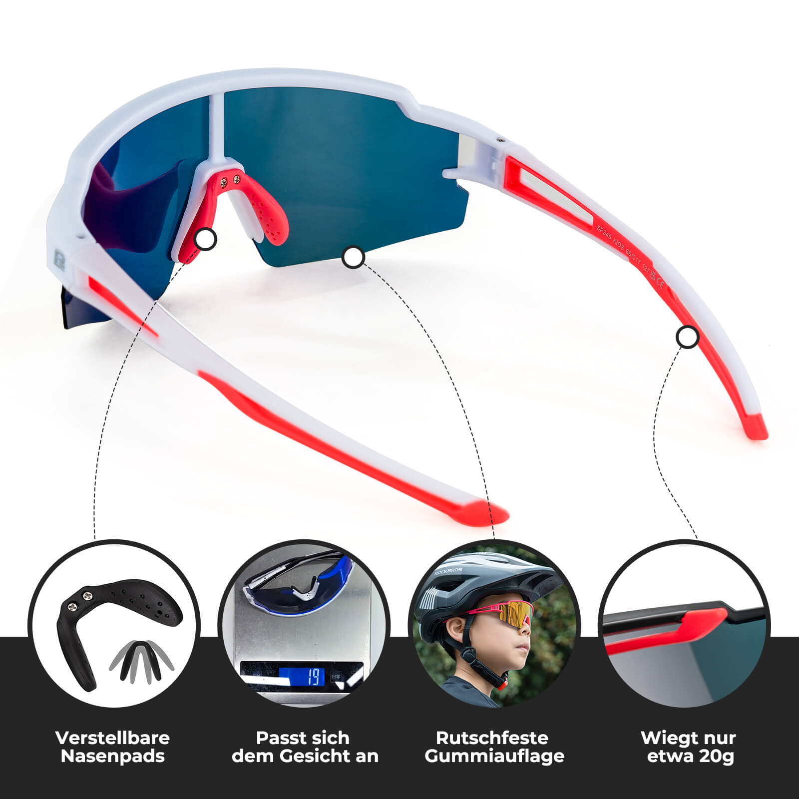 Polarisierte Sport- und Fahrradbrille für Kinder