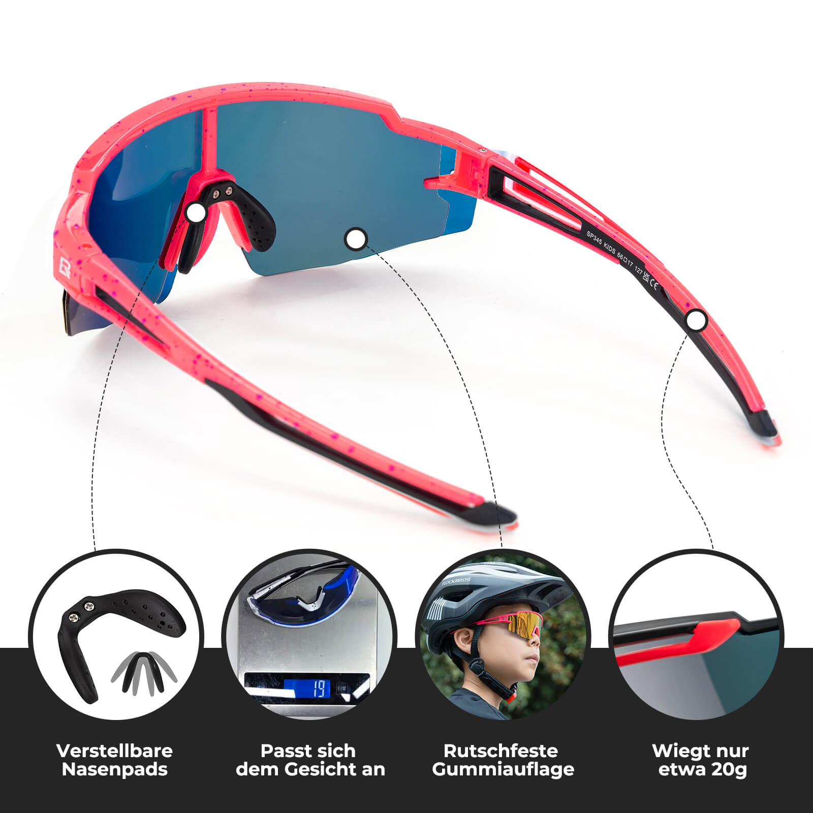 Polarisierte Sport- und Fahrradbrille für Kinder