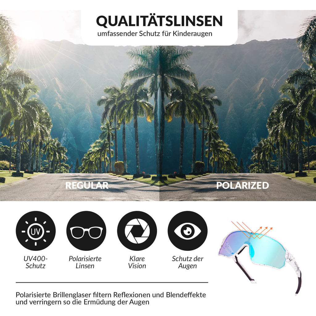 Polarisierte Kinder-Fahrradbrille mit UV400-Schutz