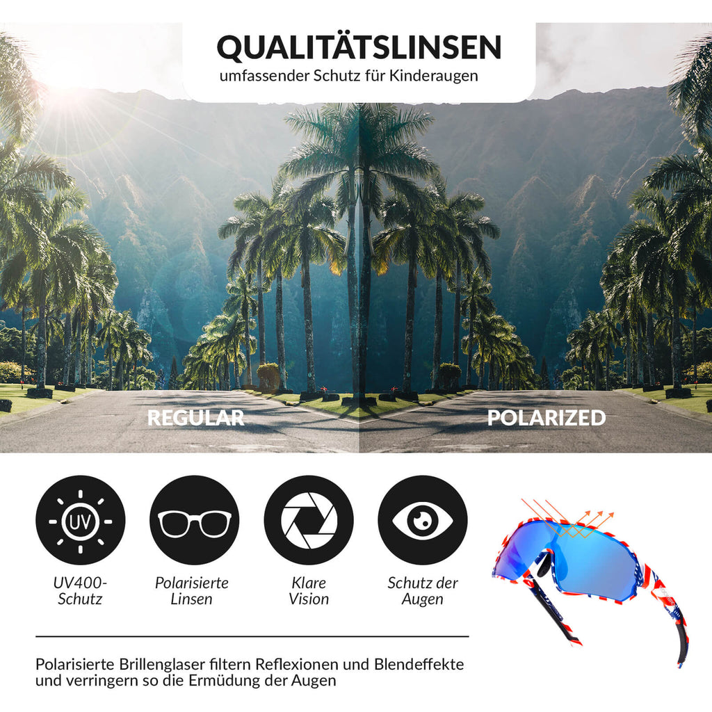 Polarisierte Kinder-Fahrradbrille mit UV400-Schutz