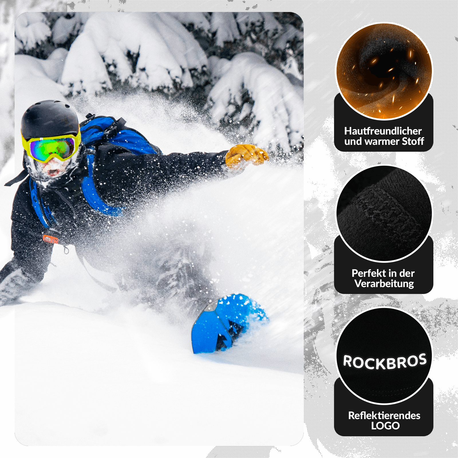 ROCKBROS Kinder Winter Sturmhaube Balaclava Gesichtsmaske für Mädchen/Jungen