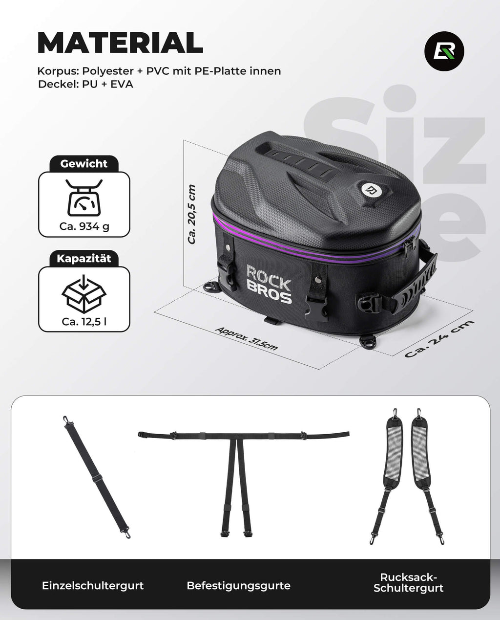 Motorrad Hecktasche Gepäcktasche 12,5L für Rücksitz