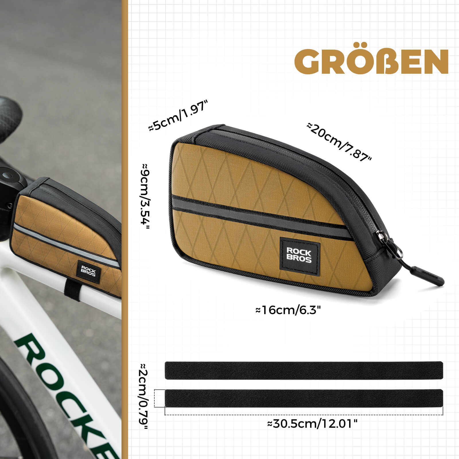 Oberrohrtasche 0,8L Leicht für Klapprad Falträder