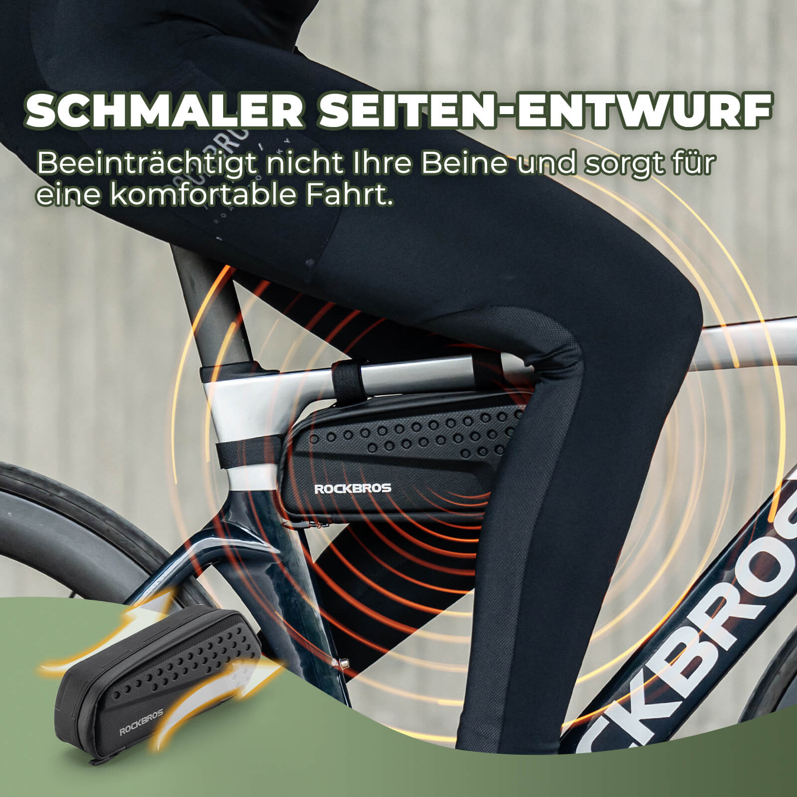 Rahmentasche Oberrohrtasche Schwarz 1,1L