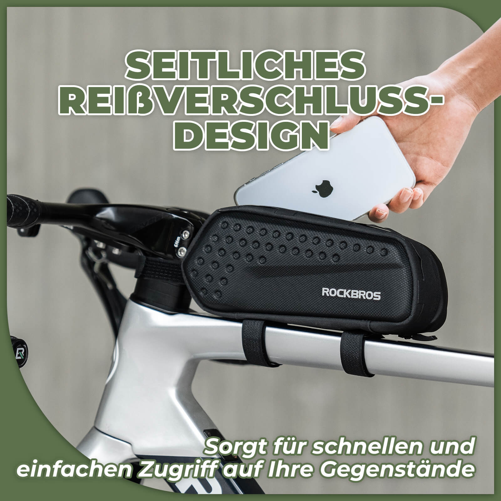 Rahmentasche Oberrohrtasche Schwarz 1,1L