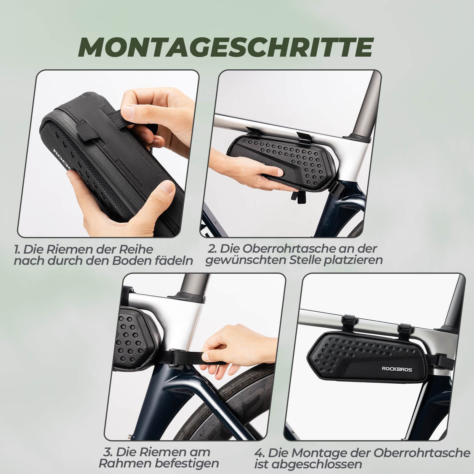 Rahmentasche Oberrohrtasche Schwarz 1,1L