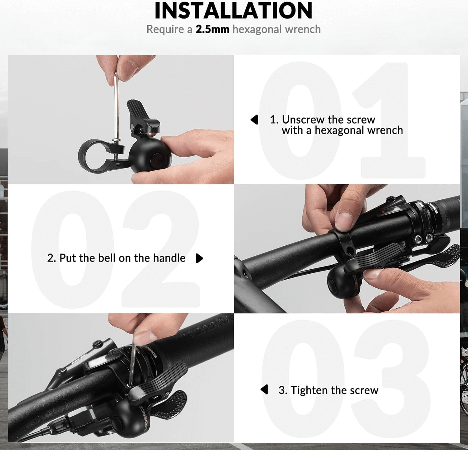 Rennrad Fahrradklingel 100dB für gebogene Lenker 22,2mm