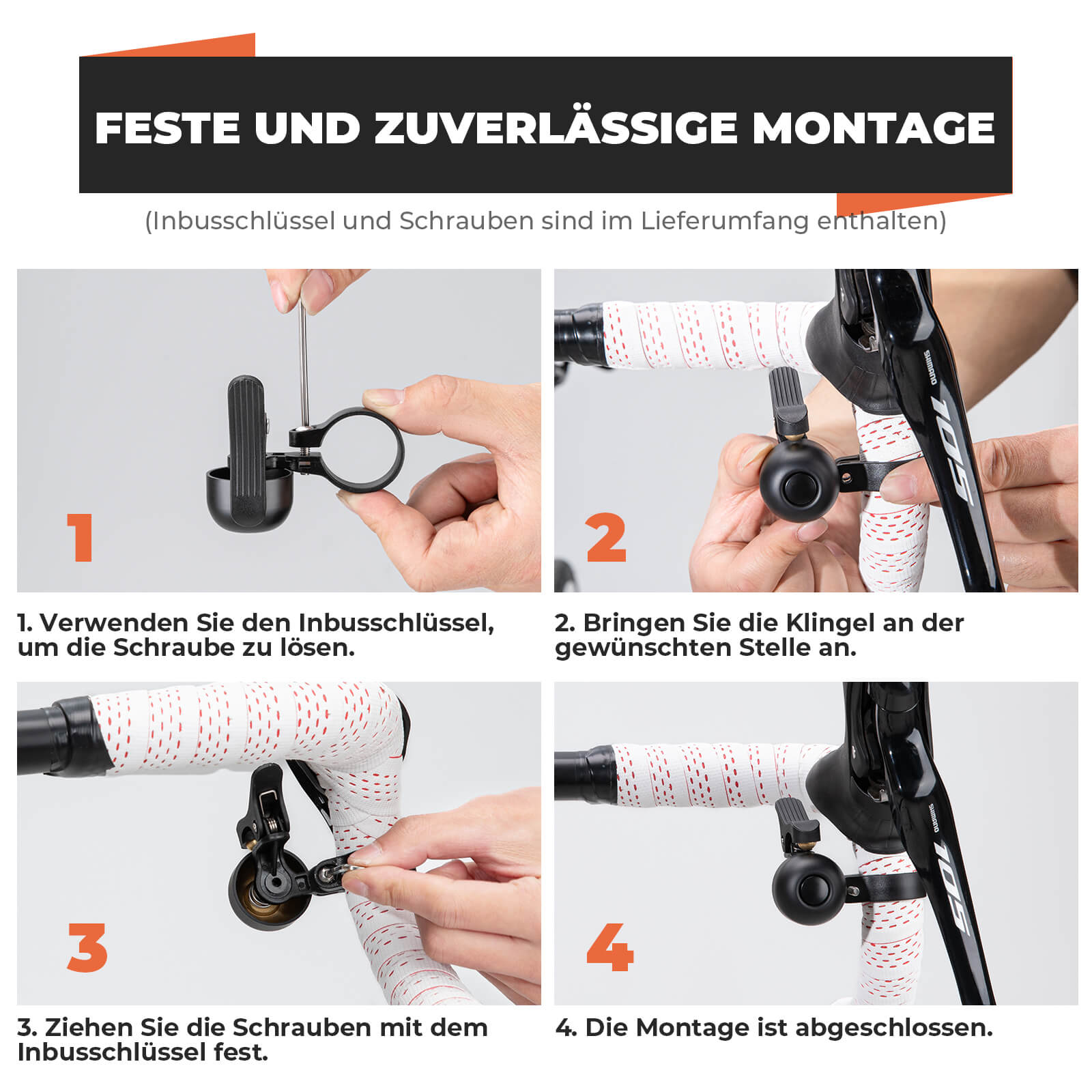 Rennrad Fahrradklingel für gebogene Lenker 27-30 mm