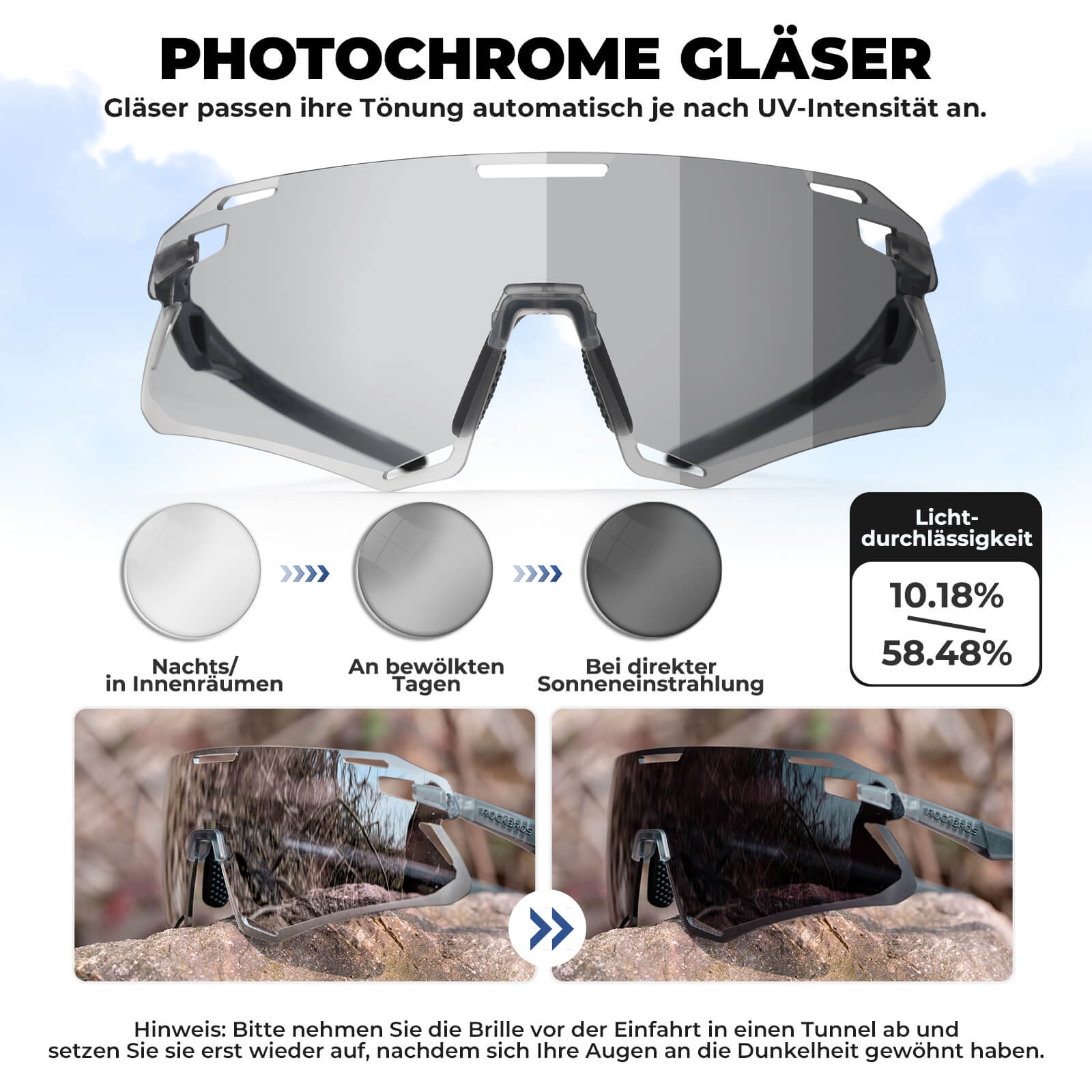 Aerodynamische und Windabweisende Sportbrille