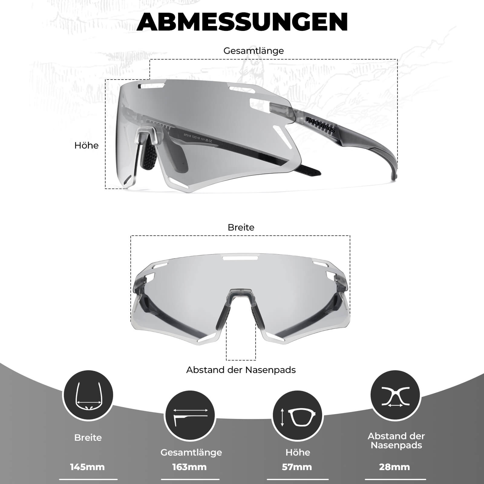 Aerodynamische und Windabweisende Sportbrille