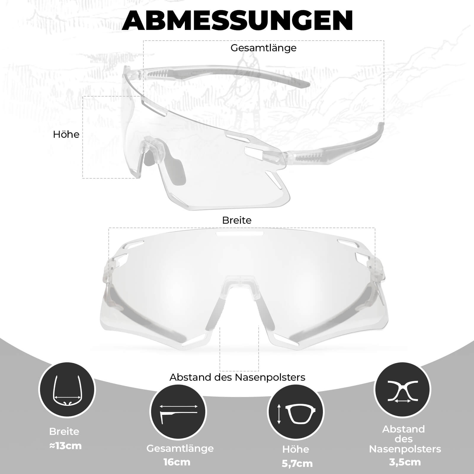 Aerodynamische und Windabweisende Sportbrille