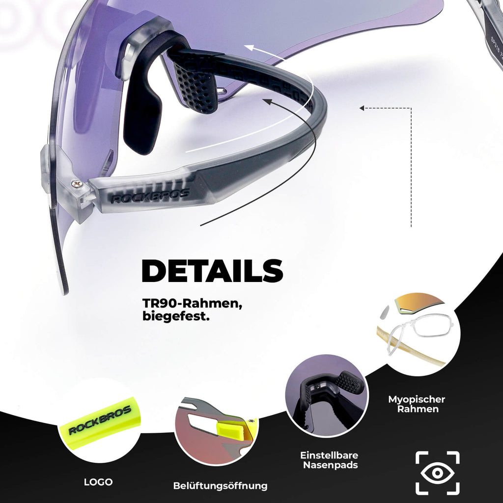 Aerodynamische und Windabweisende Sportbrille