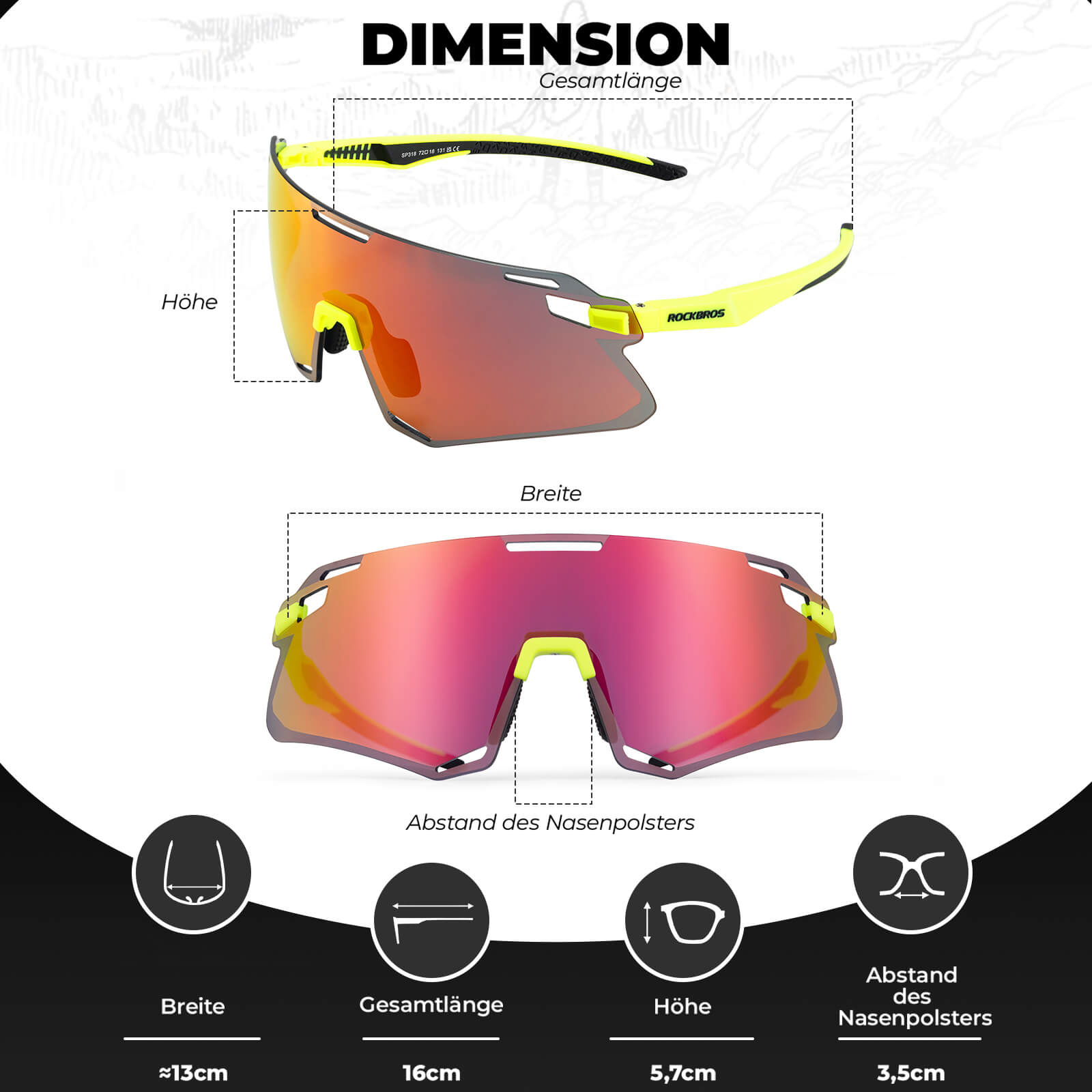 Aerodynamische und Windabweisende Sportbrille