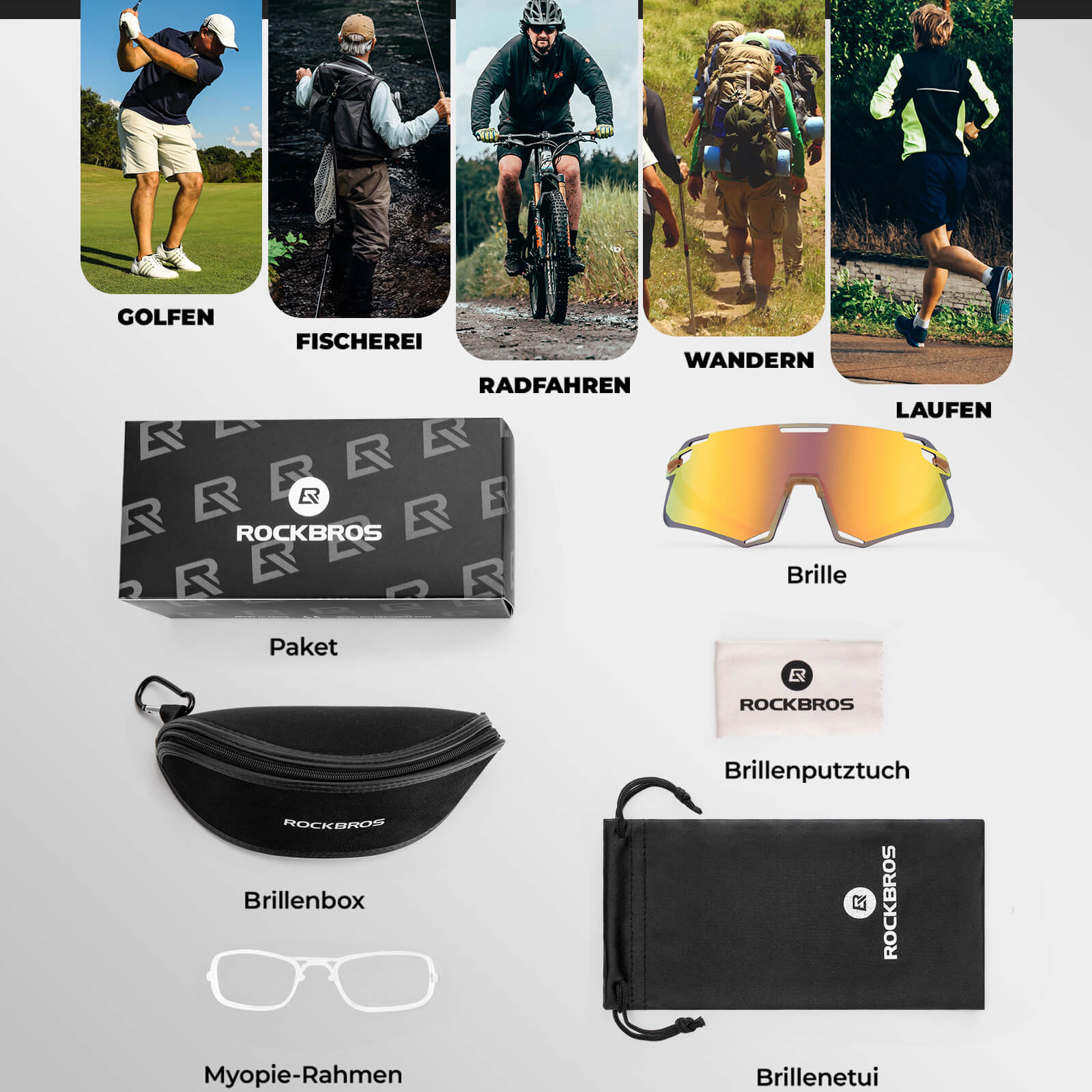 Aerodynamische und Windabweisende Sportbrille