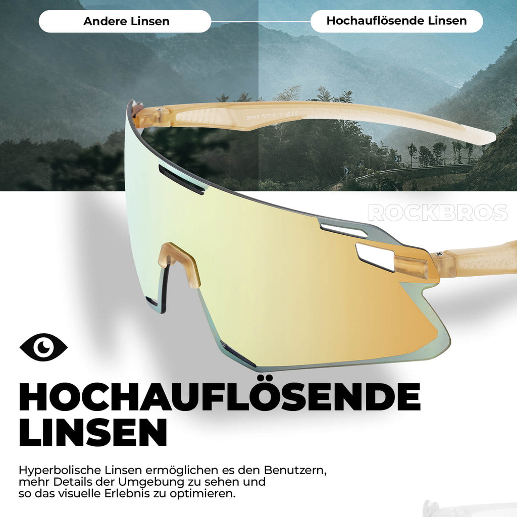 Aerodynamische und Windabweisende Sportbrille