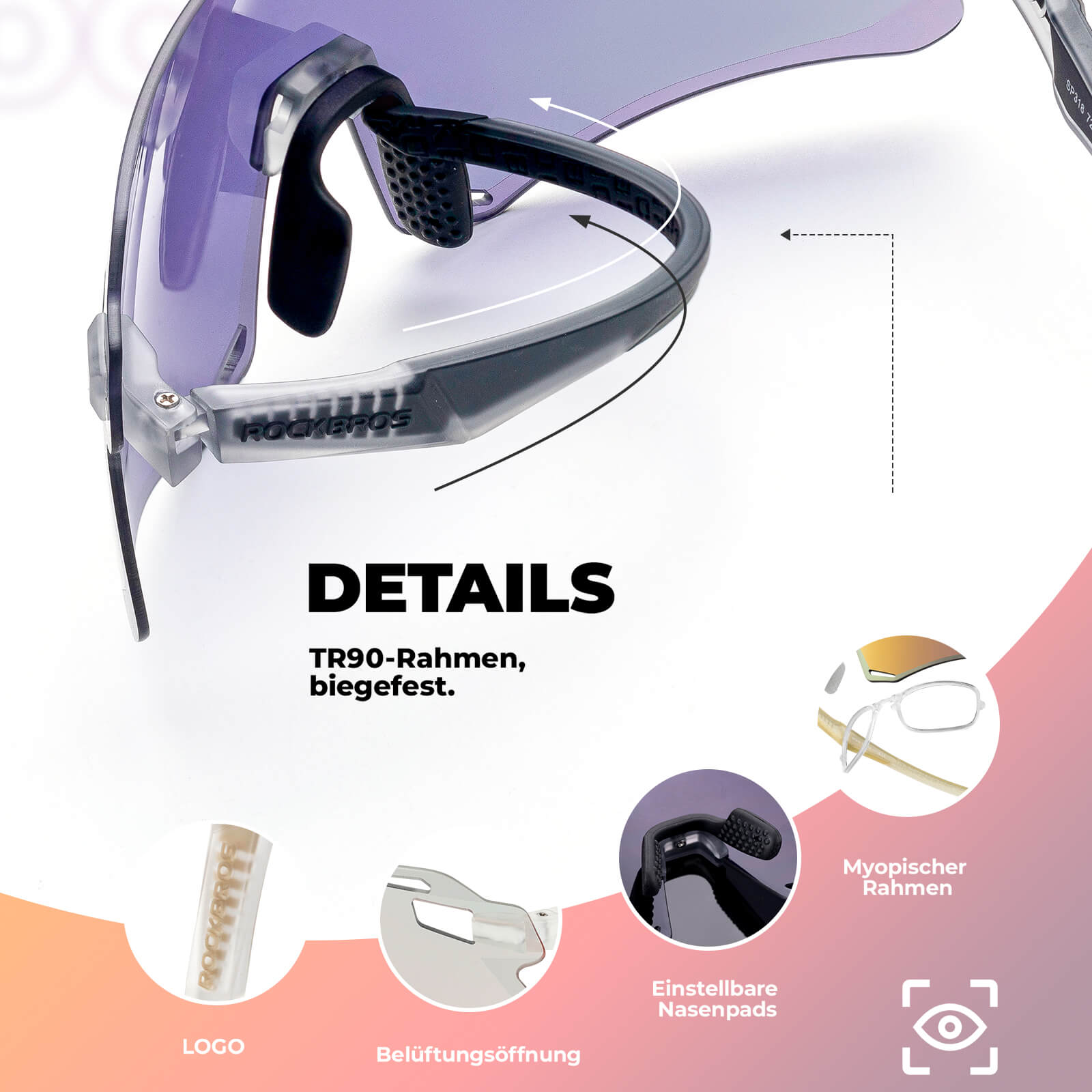Aerodynamische und Windabweisende Sportbrille