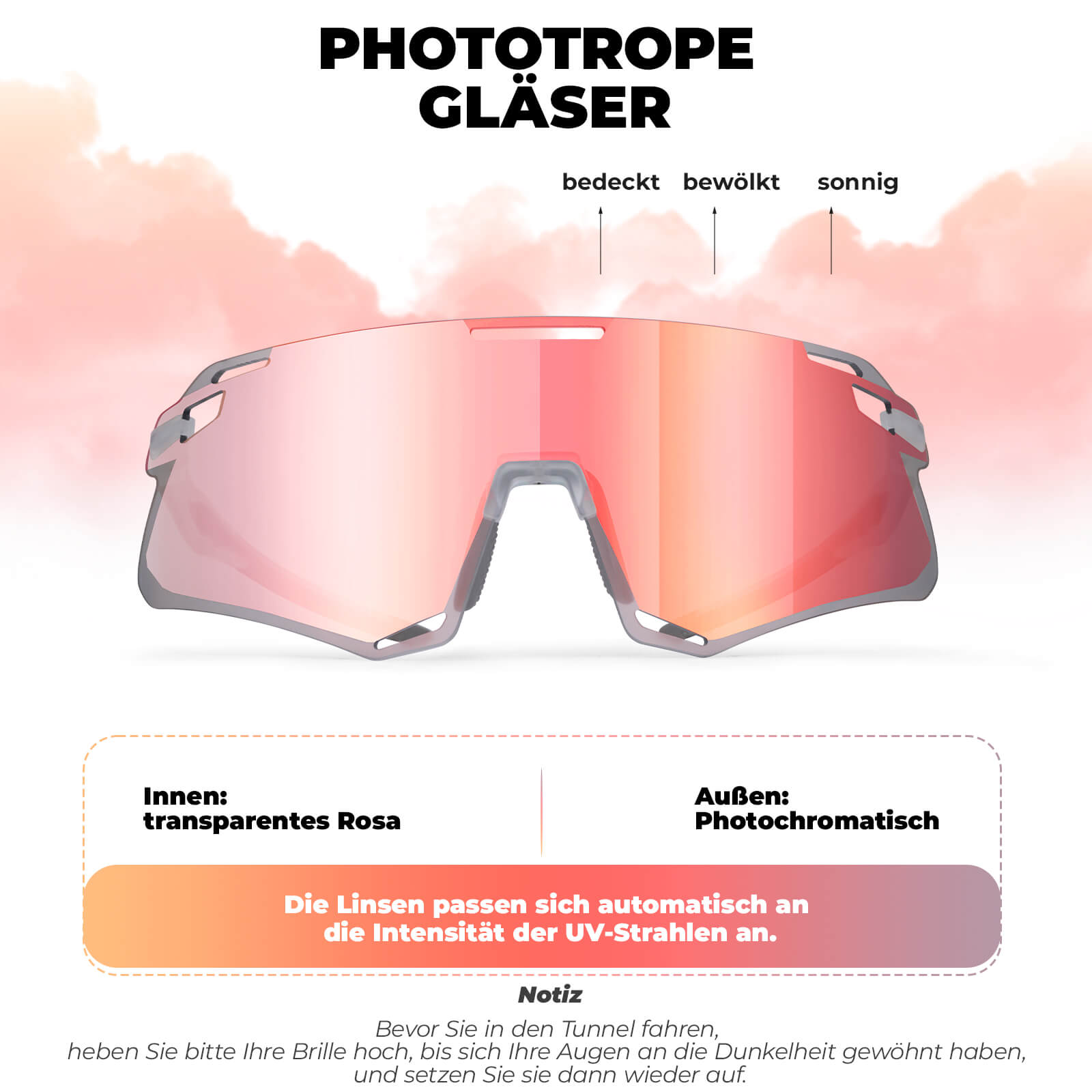 Aerodynamische und Windabweisende Sportbrille
