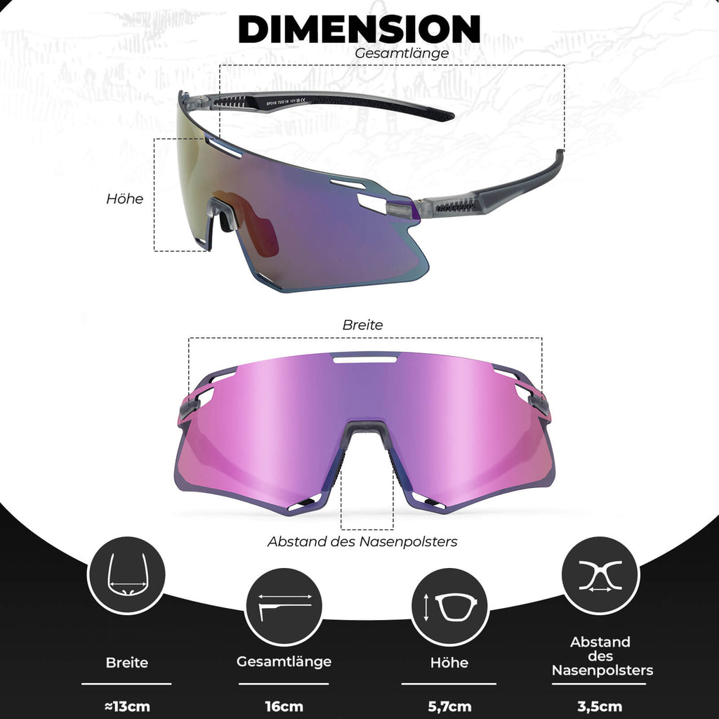 Aerodynamische und Windabweisende Sportbrille
