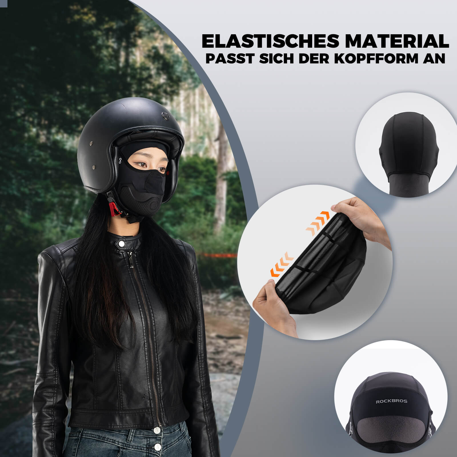 ROCKBROS Sturmhauben mit Polstern Balaclava Sommer Gesichtsschutz Elastisch