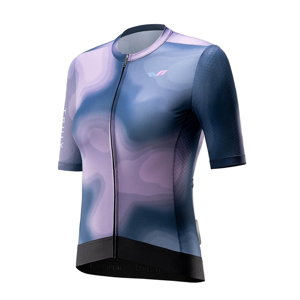 ROCKBROS TVI Damen Kurzarm-Radtrikot Sommer Schnelltrocknend mit 3 Taschen