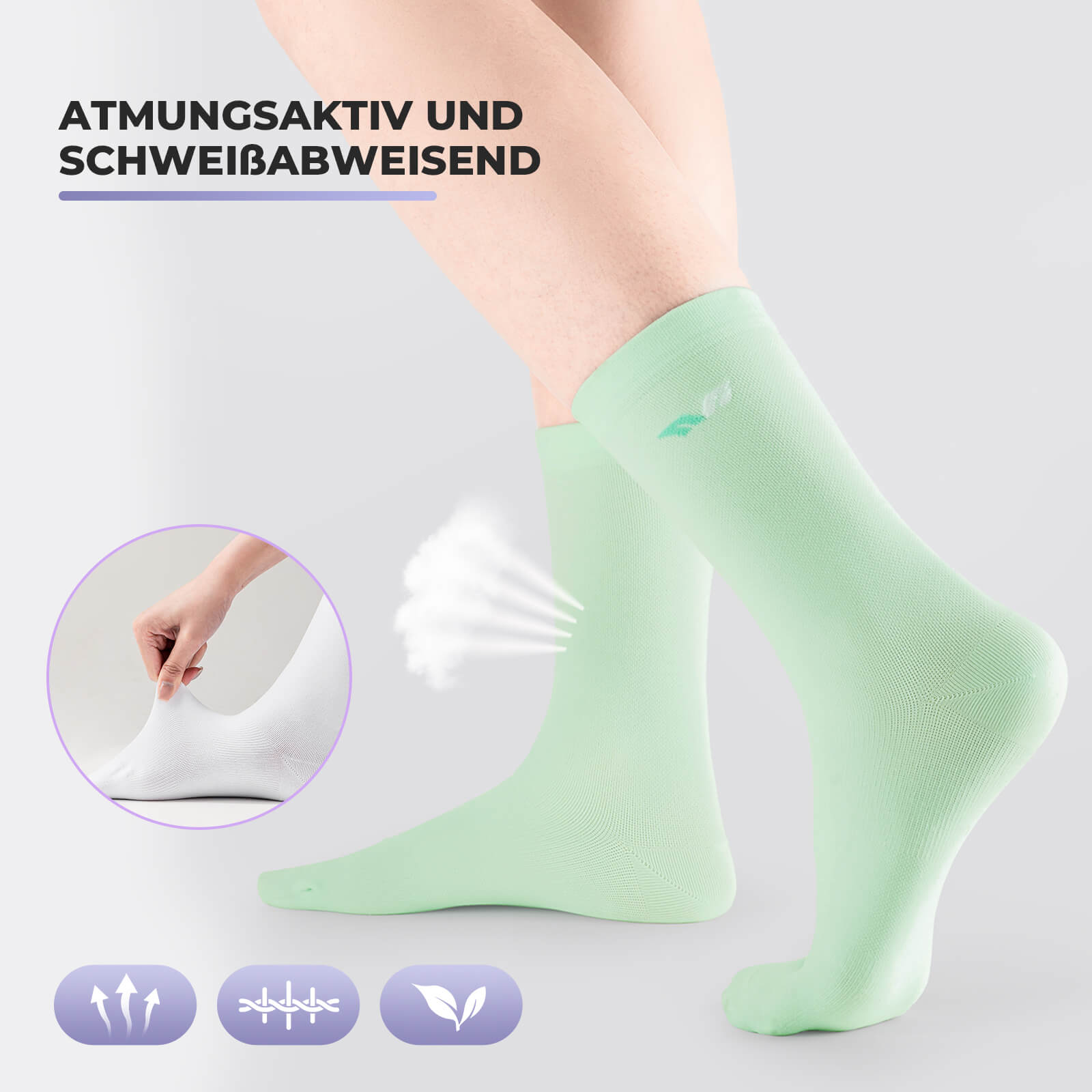 ROCKBROS TVI Damen Sportsocken Atmungsaktive Fahrradsocken Sommer