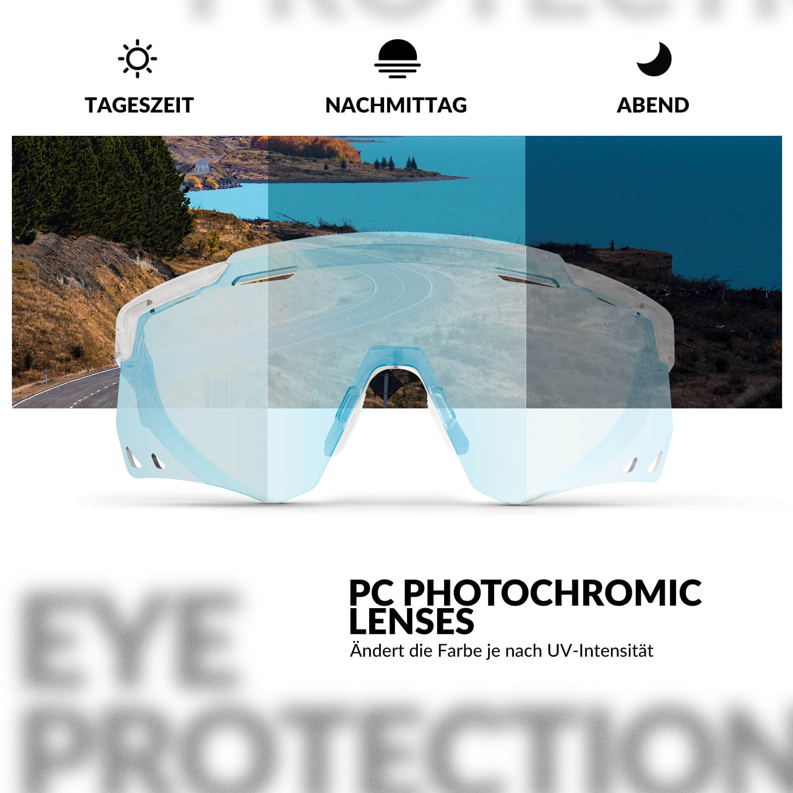 Ultraleichte und Selbsttönende Fahrradbrille (UV400)