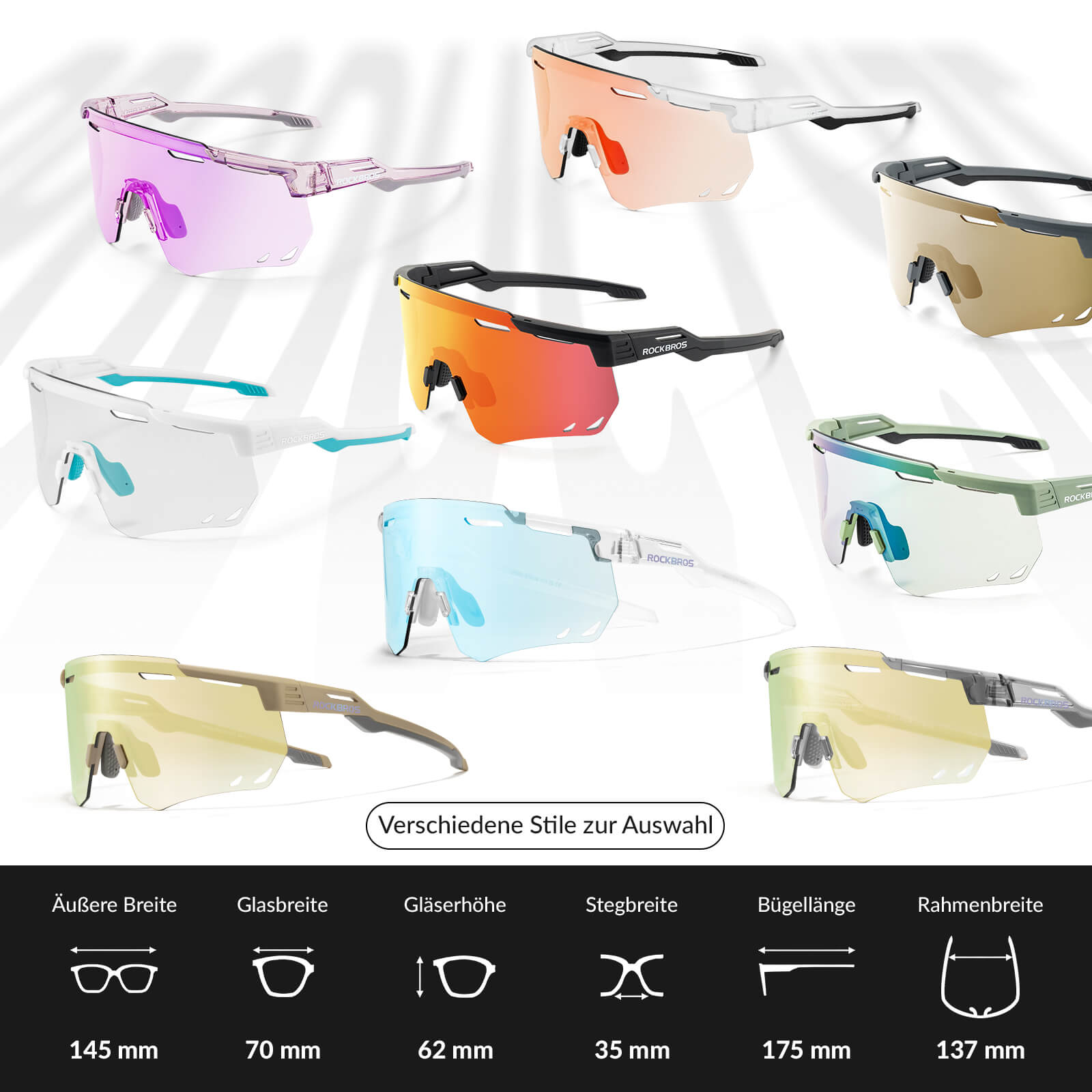 Ultraleichte und Selbsttönende Fahrradbrille (UV400)
