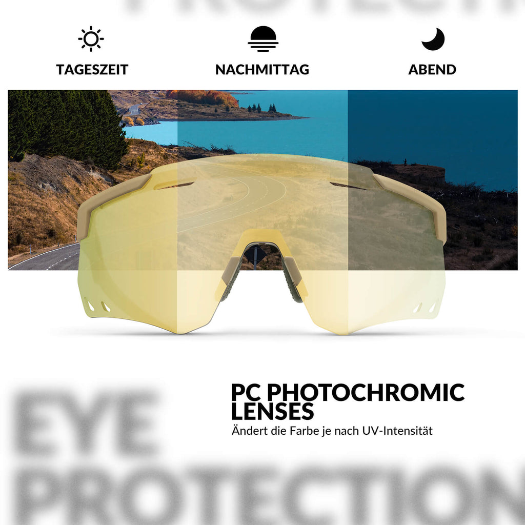 Ultraleichte und Selbsttönende Fahrradbrille (UV400)
