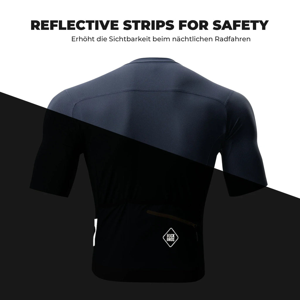Radtrikot Kurzarm Herren, Atmungsaktives schnelltrocknendes Rennrad Trikot