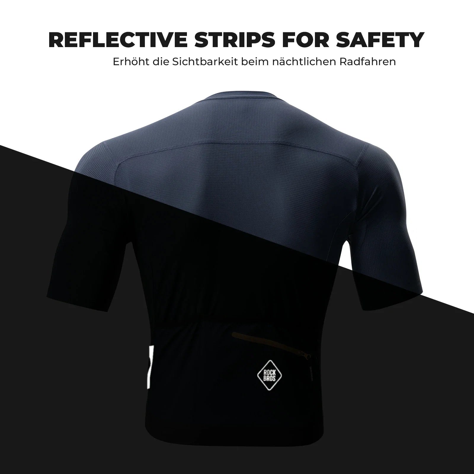 Radtrikot Kurzarm Herren, Atmungsaktives schnelltrocknendes Rennrad Trikot