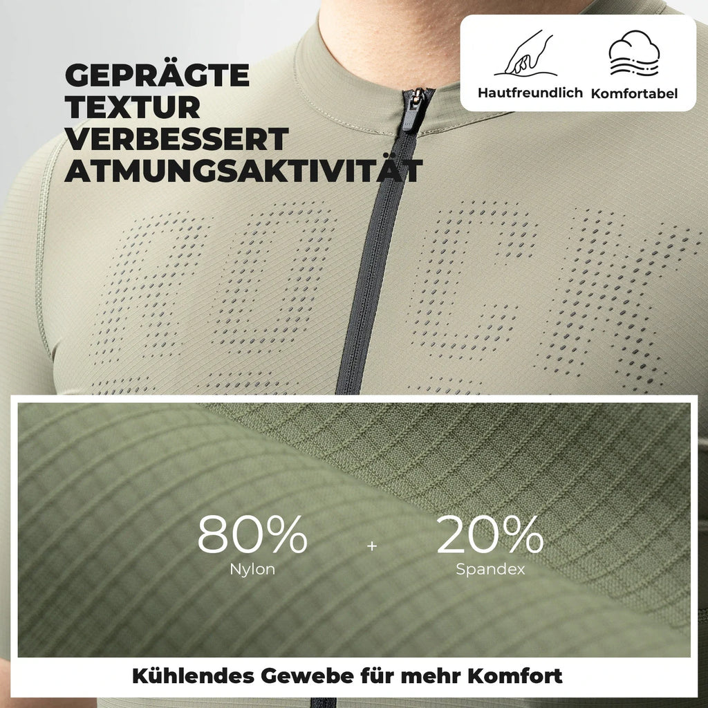 Radtrikot Kurzarm Herren, Atmungsaktives schnelltrocknendes Rennrad Trikot
