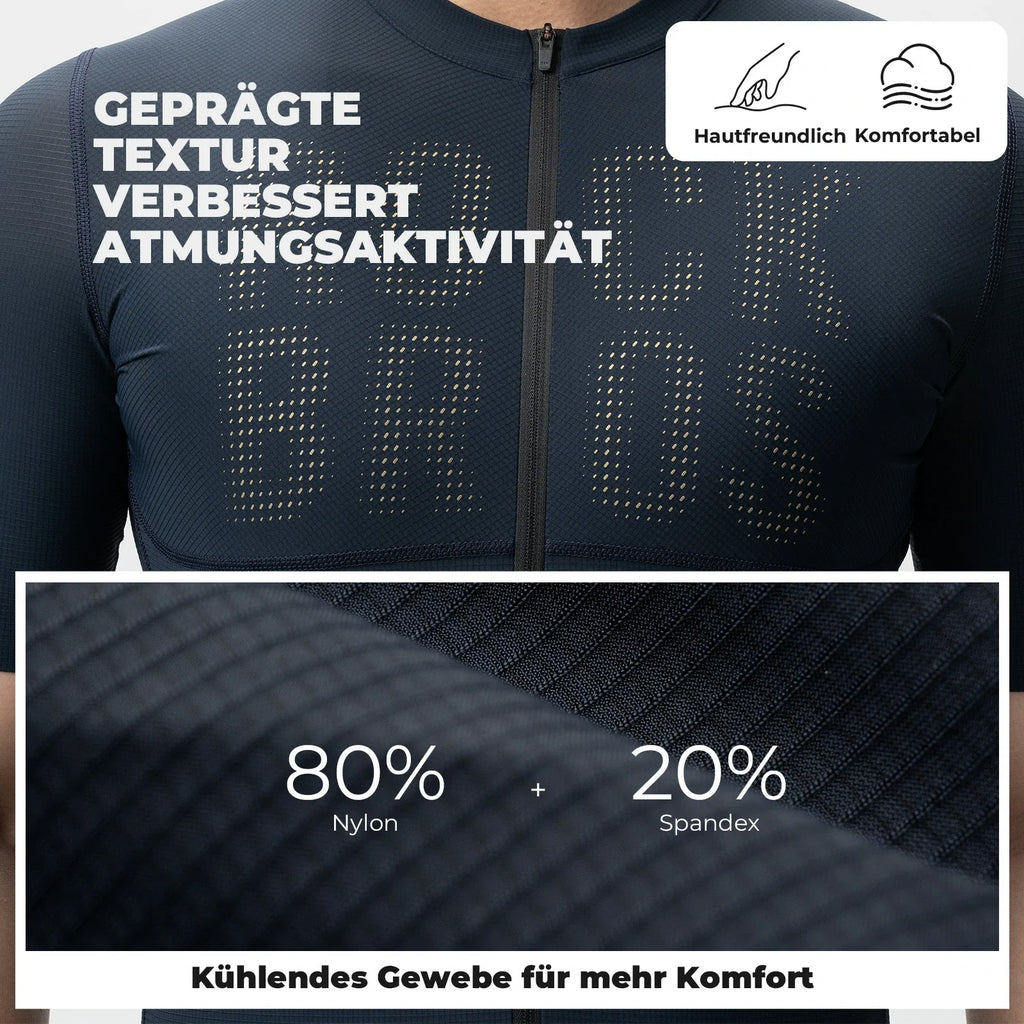 Radtrikot Kurzarm Herren, Atmungsaktives schnelltrocknendes Rennrad Trikot