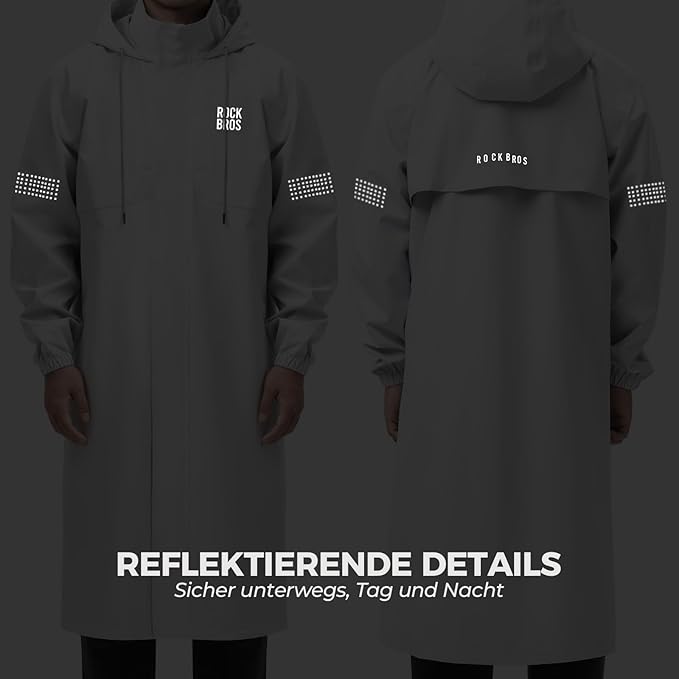 Regenjacke Wasserdichte Atmungsaktiv Regenponcho Regenmantel Windjacke