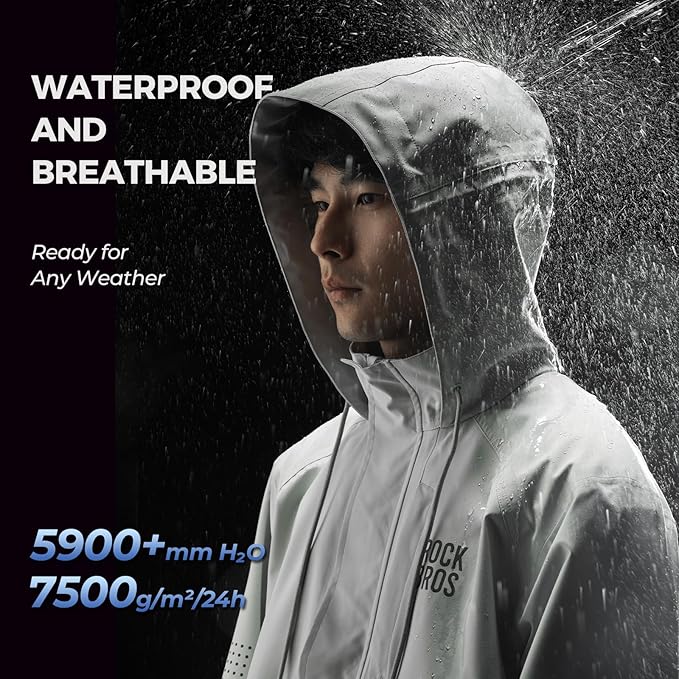 Regenjacke Wasserdichte Atmungsaktiv Regenponcho Regenmantel Windjacke