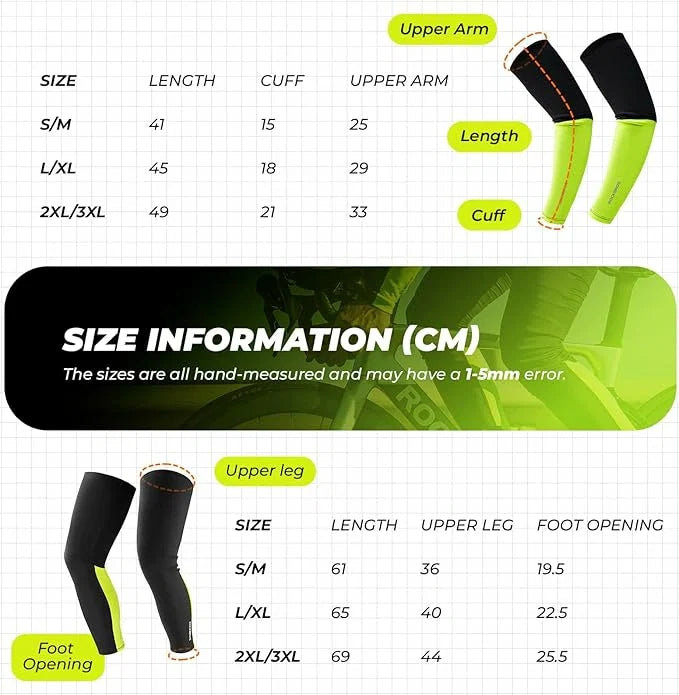 Sport Armlinge Beinlinge Winter Arm Sleeves Armwärmer Beinwärmer 1 set