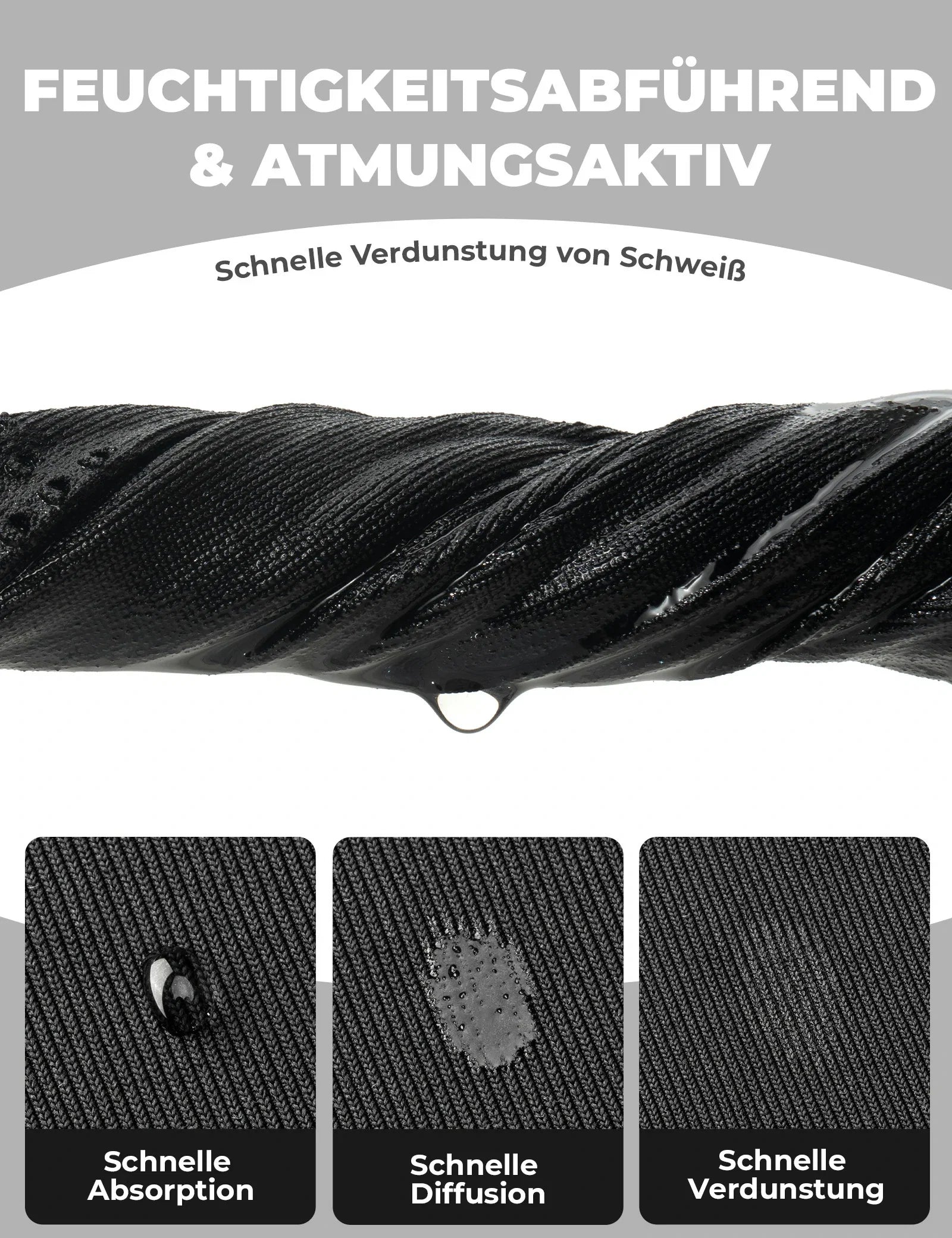 Sturmhaube Balaclava, Atmungsaktive Skimaske Schwarz-Grau