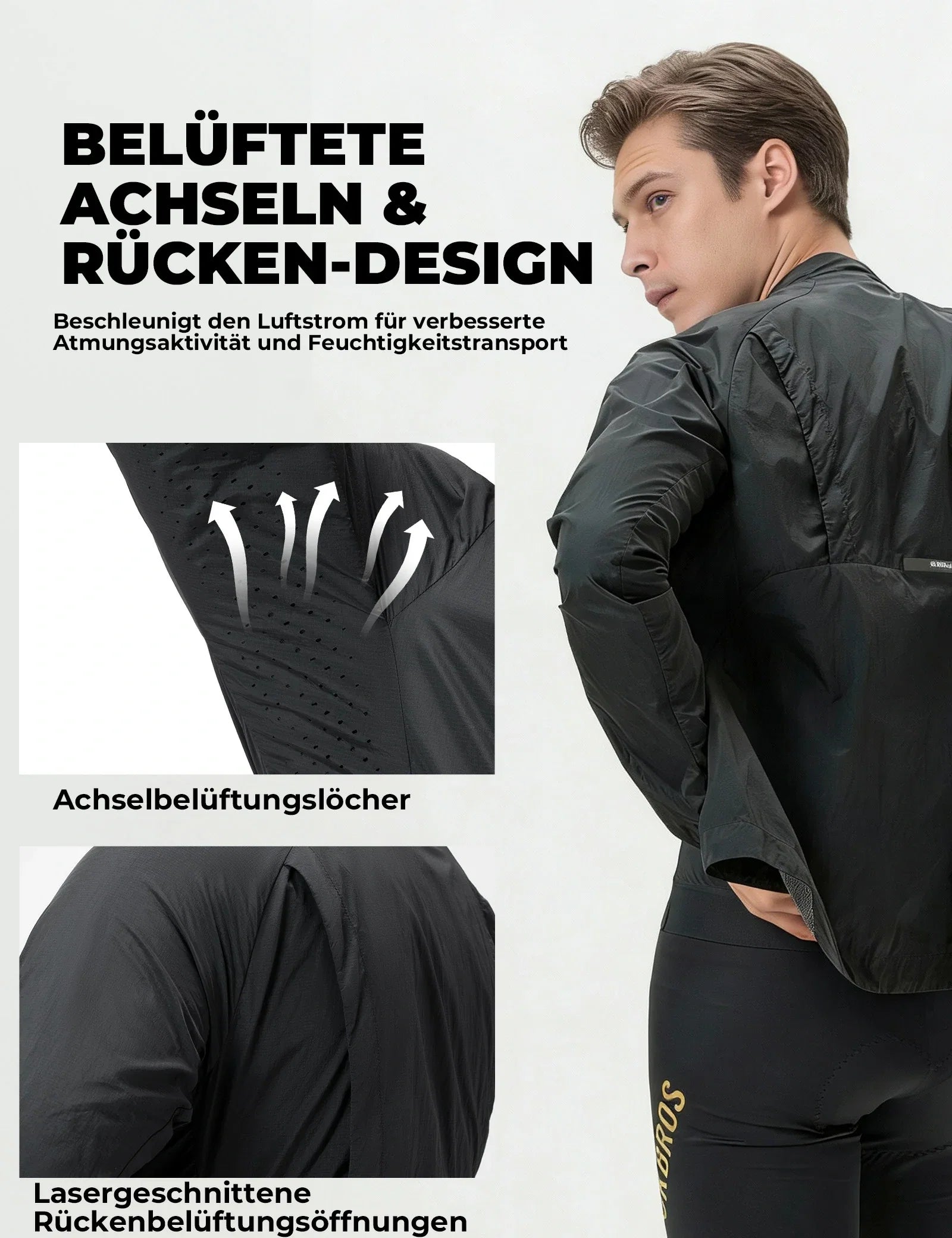 Winddichte Fahrradjacke, Leichte Atmungsaktive Schnelltrocknende Windbreaker, Faltbare
