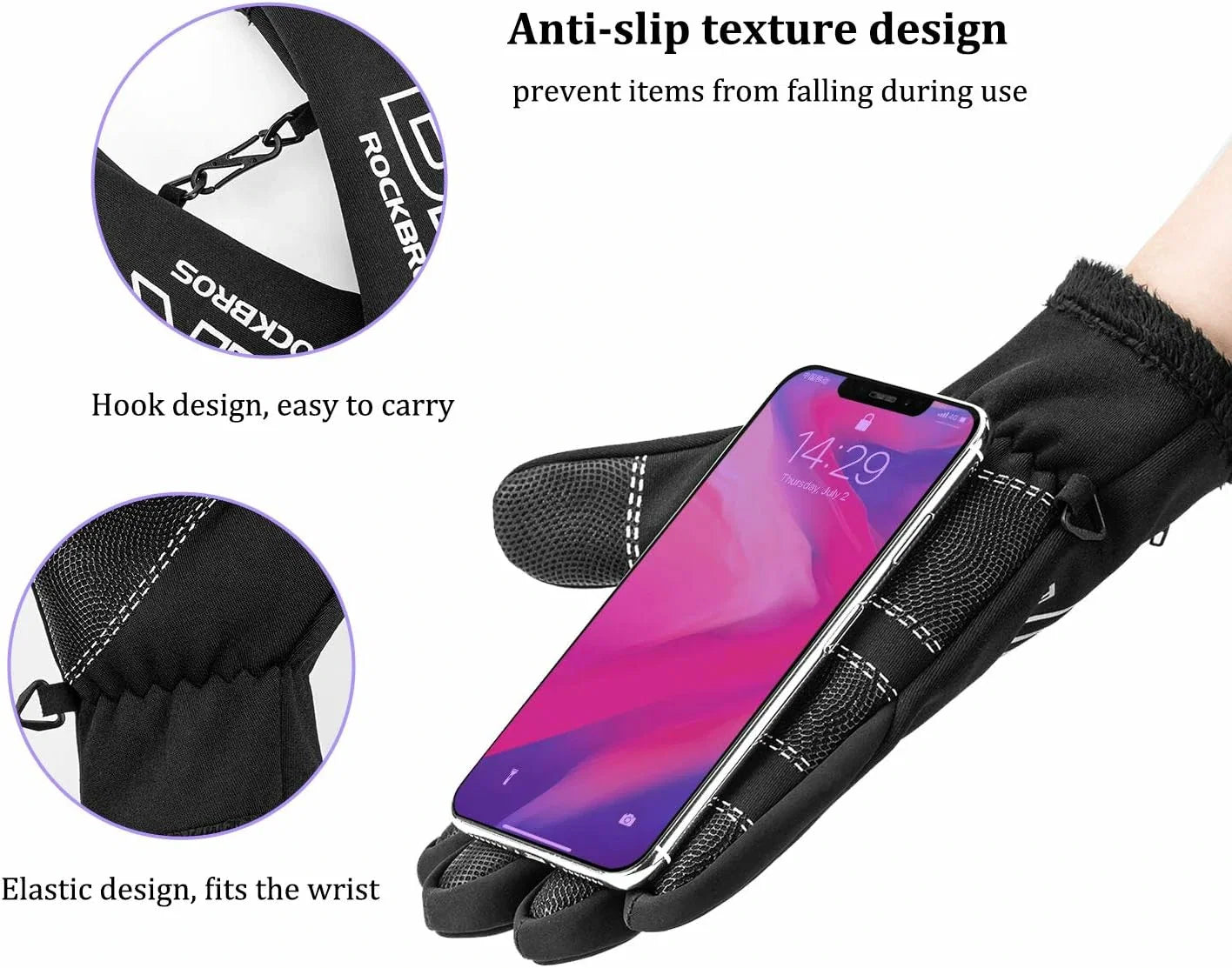 Winter Fahrradhandschuhe Touchscreen Winddicht Warm Wasserabweisend