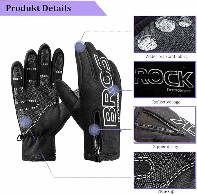 Winter Fahrradhandschuhe Touchscreen Winddicht Warm Wasserabweisend