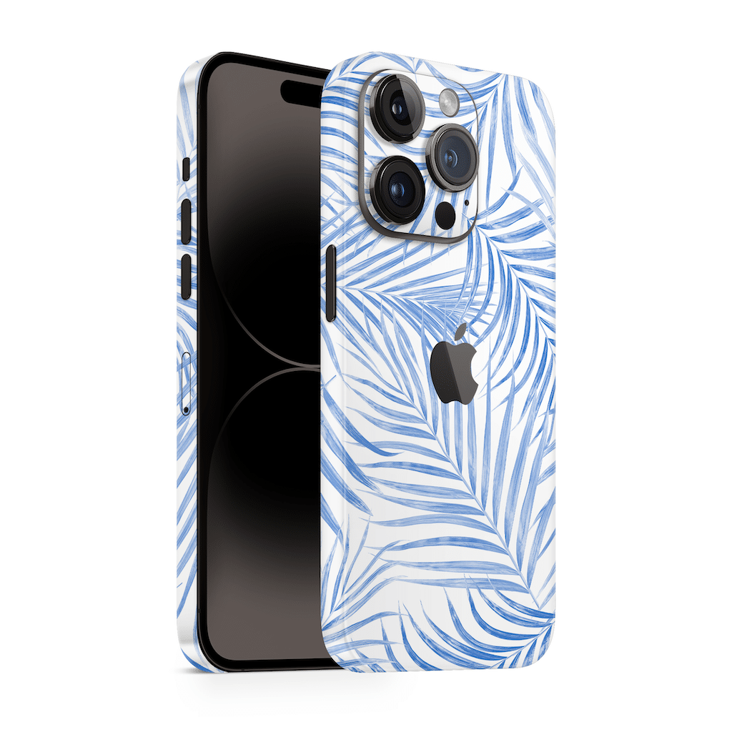 iPhone 14 Pro Max Skin Blue Leaf