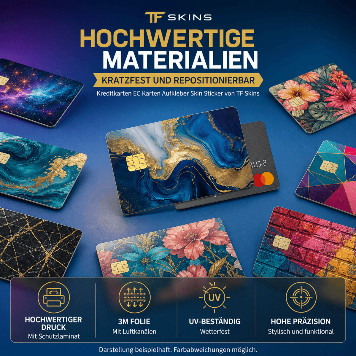 EC-/Kreditkarten Aufkleber – Bankkarten individuell gestalten – Vinylfolie mit Schutzlaminat, kratzfest, rückstandslos entfernbar – 2 Sticker
