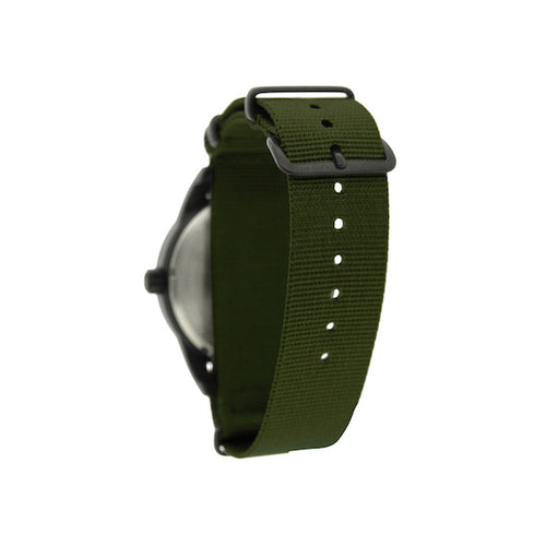 41.0mm tactical quartz watch with nylon 6 strap in olive drab colour