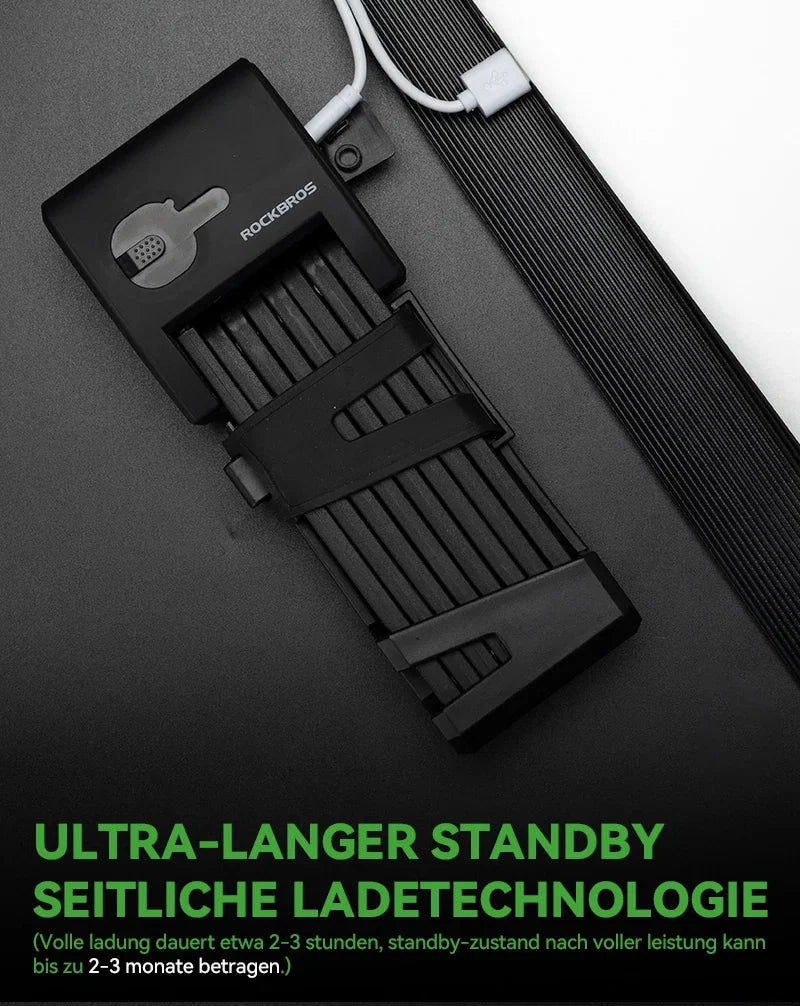 Fahrrad  Fingerabdruck Faltschloss USB-Aufladung