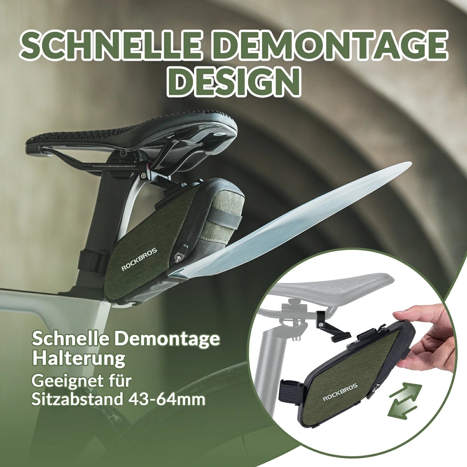 Fahrrad Satteltasche mit Durchsichtigen PVC Kotflügel