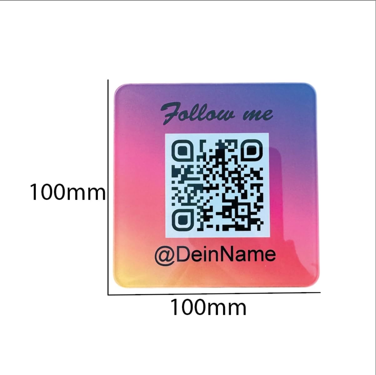 Instagram Acryl Aufsteller eckig 10cm Durchmesser mit QR Code