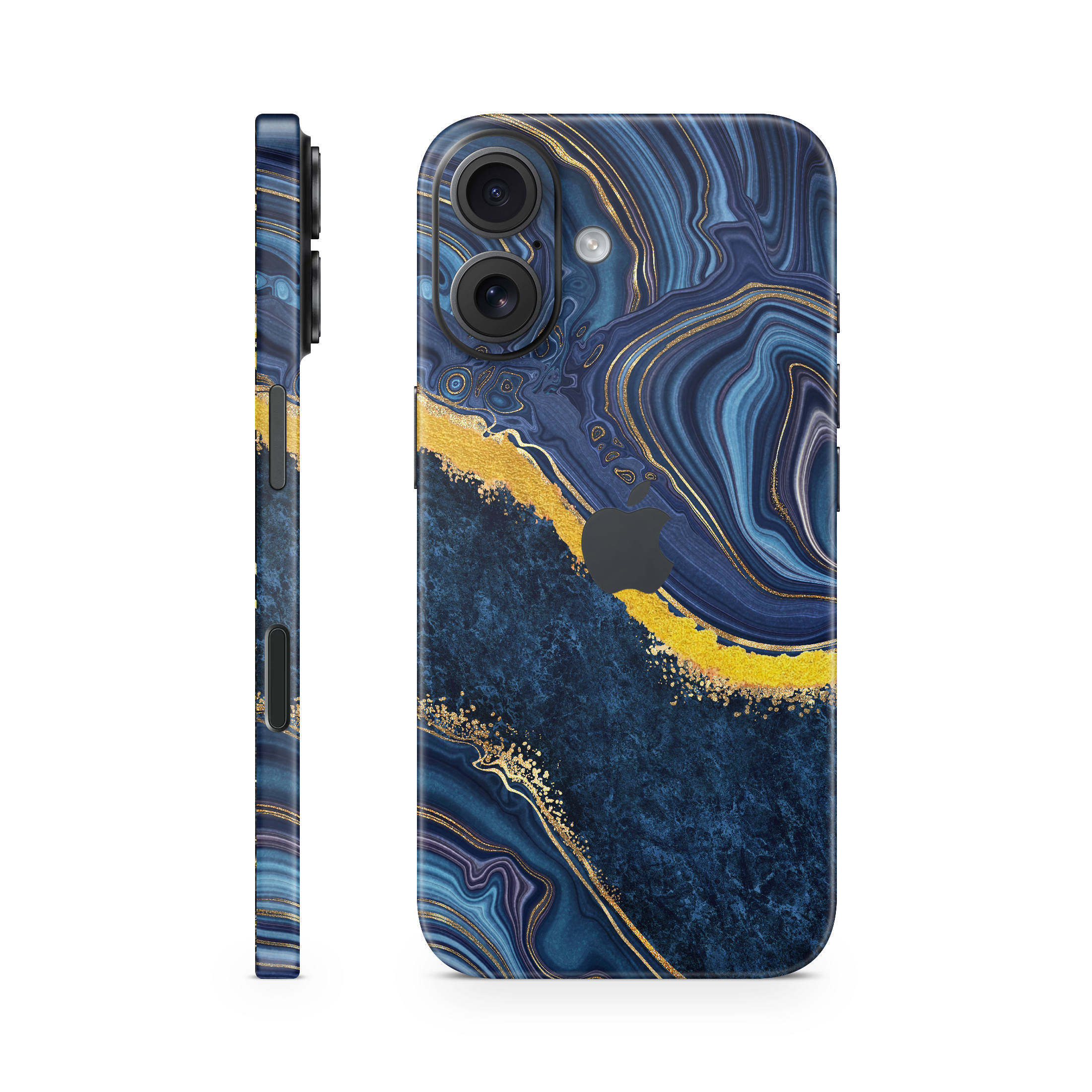 iPhone 16 Skin mit 24K Gold Luxury Blue