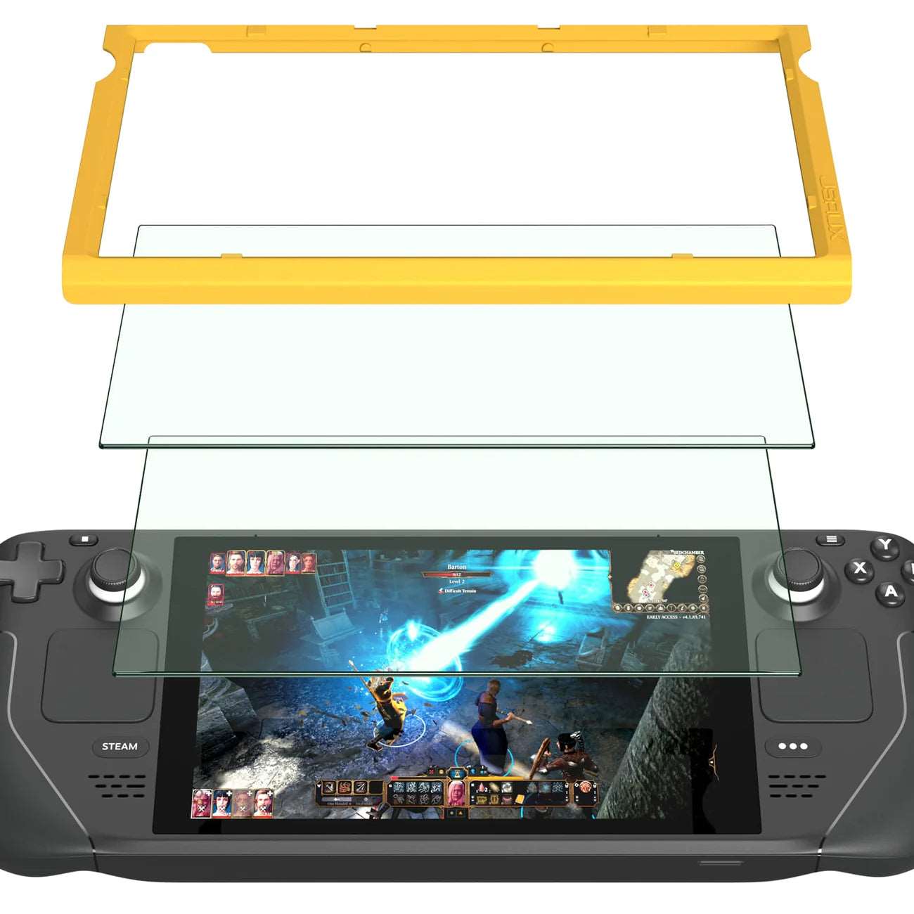 Blaulicht filterndes Schutzglas für Steam Deck - mit Montagehilfe - LCD & OLED