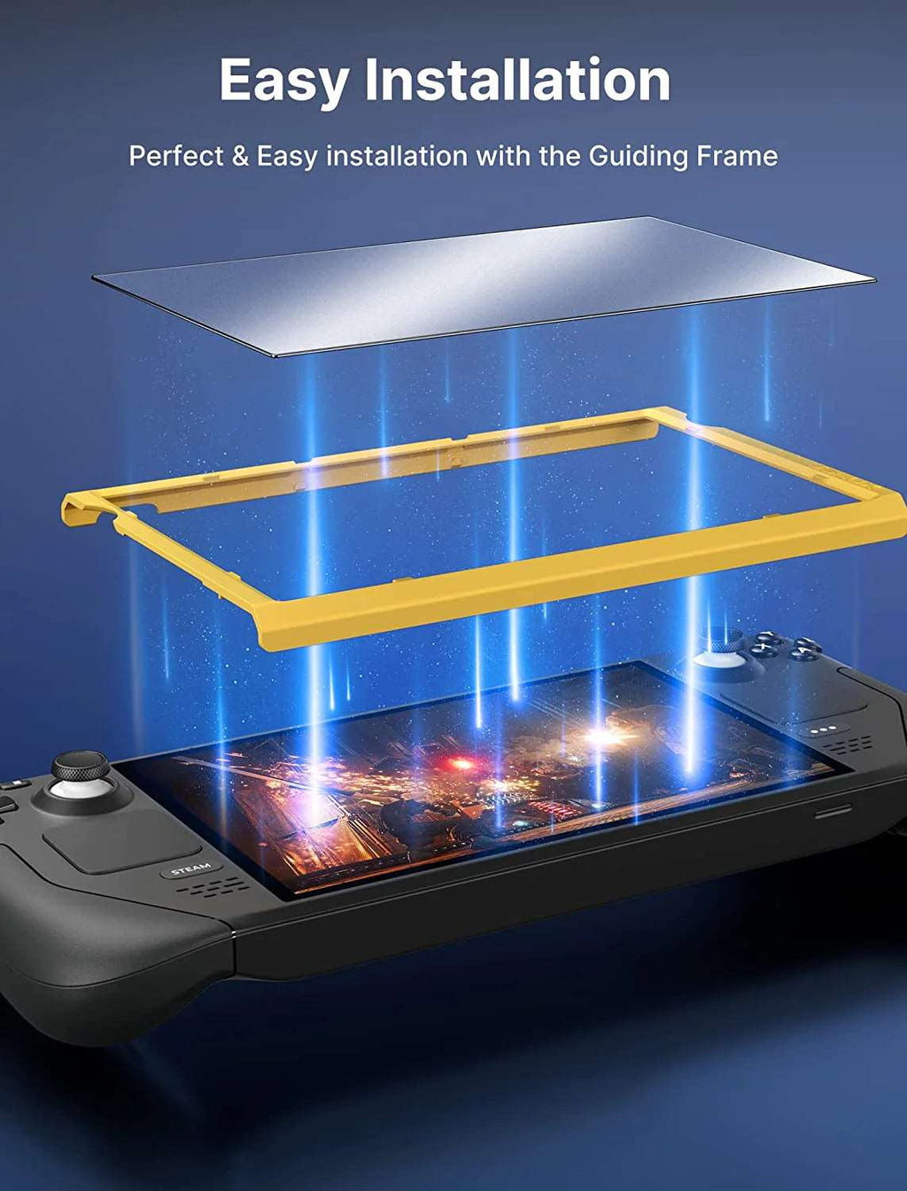 Entspiegeltes Schutzglas für Steam Deck - mit Montagehilfe - LCD & OLED
