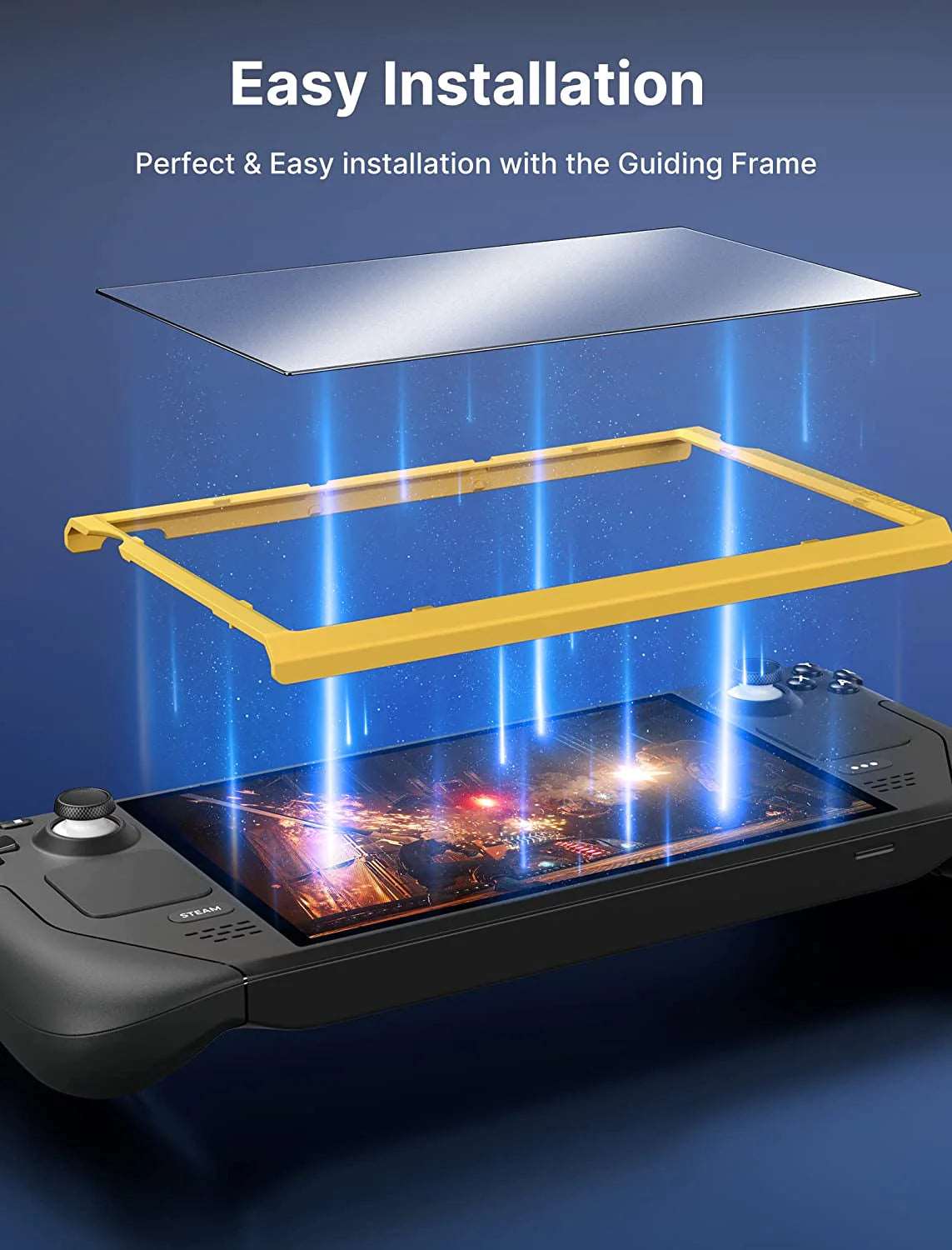 Entspiegeltes Schutzglas für Steam Deck - mit Montagehilfe - LCD & OLED