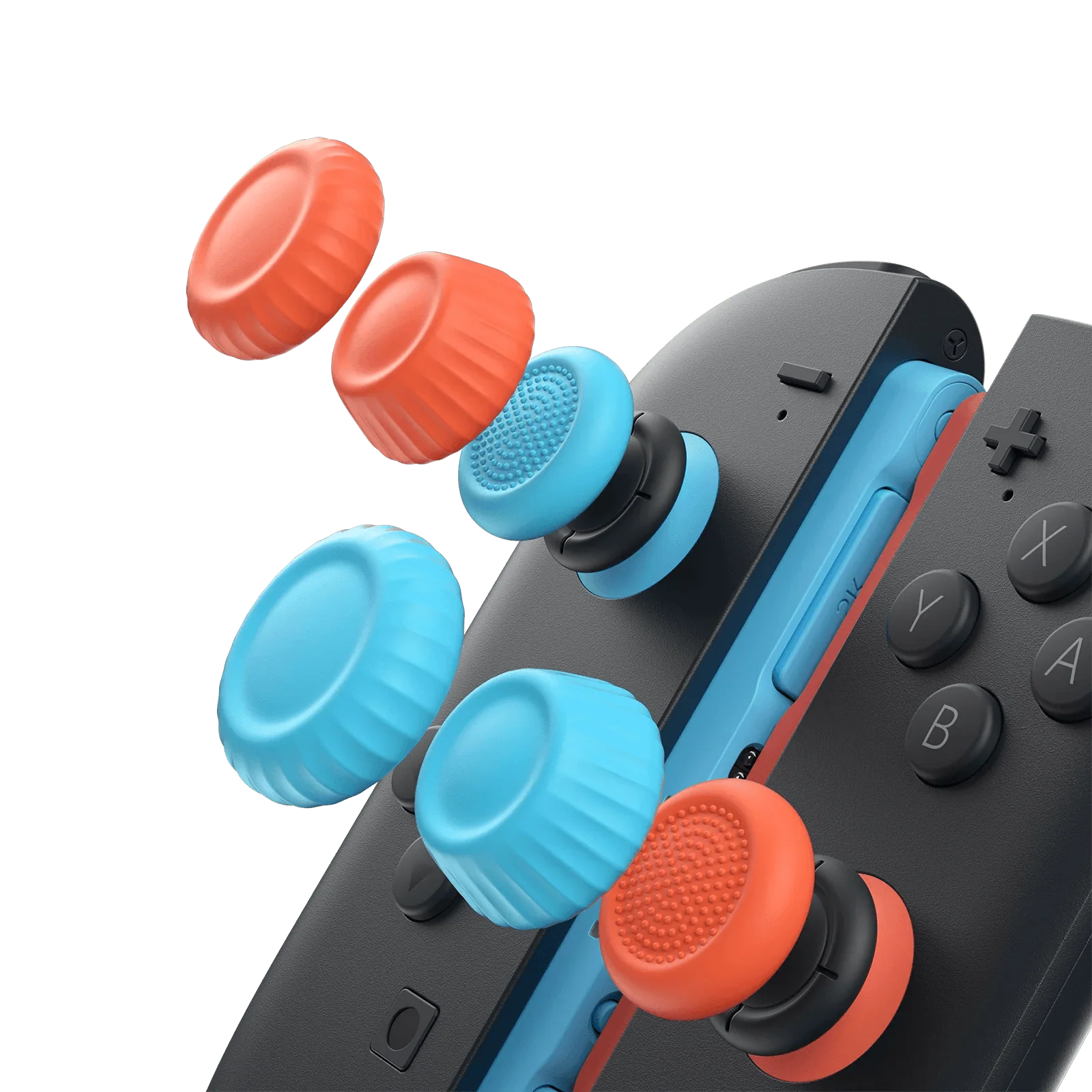 Thumb Grip & Stickschutz-Set für die Nintendo Switch 2 - Schwarz & Blau Orange